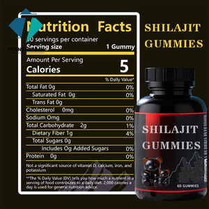 Venta caliente Shilajit Gummies Sabores personalizados Embalaje Etiqueta privada HALAL Certificado Antioxidante Suplementos energéticos para adultos - Product Image 3