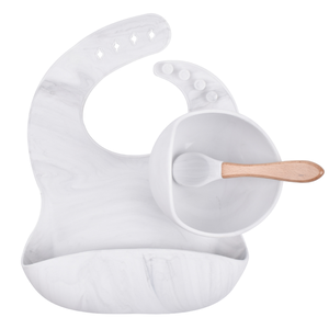 Yeni ürün gıda sınıfı besleme aracı silikon bebek önlük plaka kase kaşık seti - Product Image 6