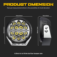 Projecteurs LED ronds de 7 pouces pour camion tout-terrain 4x4, lumière blanche ambre DRL, feux de jour