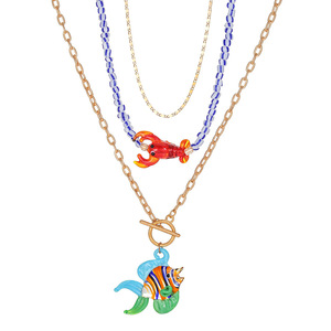 Collier en céramique coloré avec breloques en forme d'étoile de mer, style plage pour femmes - Product Image 5