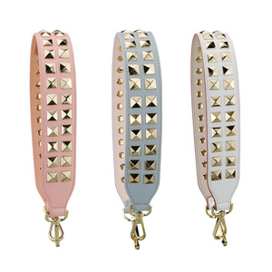 <span class=keywords><strong>Sangle</strong></span> de sac de style gothique punk cloutée, large et robuste en cuir, avec double rangée de rivets pyramidaux, remplacement pour sacs à main - Product Image 5