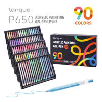 Ensemble de stylos à encre gel en plastique multi-tailles, 1,0 mm, pointes assorties, écriture fluide, professionnel, pour le travail, 90 couleurs, stylos acryliques pour journal
