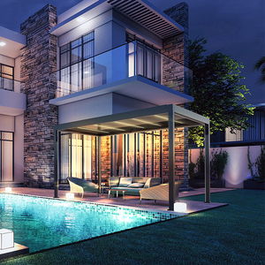 Pérgola impermeable <span class=keywords><strong>para</strong></span> jardín al aire libre, pérgola de aluminio con apertura, <span class=keywords><strong>techo</strong></span> de louver - Product Image 2