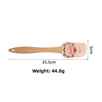 Spatule en silicone Spring Glory SG217 pour la Pâques, grattoir en bois, outil de pâtisserie durable, compatible lave-vaisselle et four, pour le beurre