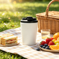 Mug de voyage isotherme 12 oz en acier inoxydable avec couvercle anti-fuite, tasse à café réutilisable