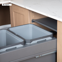 Poubelle coulissante en plastique rectangle de style moderne de grande qualité pour armoires de cuisine