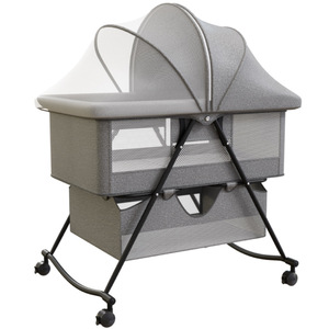 <span class=keywords><strong>Culla</strong></span> Portatile Pieghevole Multifunzionale in Tessuto Peluche per Neonati con Ruote - Product Image 5