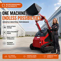 Mini-chargeuse sur chenilles T460, capacité de charge nominale de 300 kg, plaque de fixation rapide universelle, chargeuse compacte à direction par déplacement pour travaux multi-tâches sur chantier