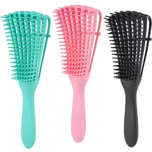 Zhejiang high quality curls detangle comb set orange logo pack magic plastic hot hair comb and brushes with logo wholesale