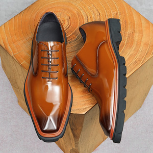 Chaussures en cuir véritable de style britannique, tendance, formelles, décontractées, <span class=keywords><strong>pour</strong></span> jeunes hommes, idéales <span class=keywords><strong>pour</strong></span> les trajets quotidiens, en cuir brillant - Product Image 3