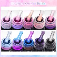 Kit de vernis à ongles gel changeant de couleur thermique | Gel de paillettes UV brillant sensible à la température