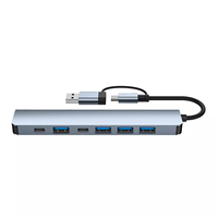 Hub USB-C 7-en-1 avancé Xput 4K pour adaptateur, charge rapide PD 100W, en alliage d'aluminium, en stock pour MacBook Pro et iPad Pro