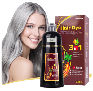 Champú tinte para el cabello color plata, sin amoníaco, 500 ml, para uso doméstico, moderno y popular. - Product Image 1