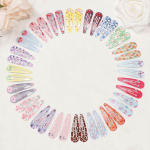 Accessoires pour cheveux à paillettes de style européen-américain pour enfants, couleur bonbon, pince BB 8223, bord en forme de goutte d'eau peinte, métal YOKIKIDS - Product Image 1