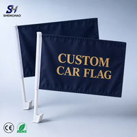 Drapeaux de fenêtre de voiture personnalisés double face durables avec clip universel pour défilés, fans de sport, décoration, bannières avec logo personnalisé