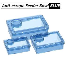 Tianbo Bol d'alimentation pour reptiles en plastique transparent Cadre anti-évasion bleu et blanc et fournitures d'insectes vivants pour reptiles et amphibiens - Product Image 4