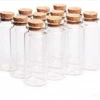 Mini bouteilles en verre brun avec flacon tubulaire transparent couvercle en liège vide scellé avec bouchon en caoutchouc prix inférieur