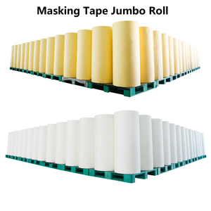 High Quality Custom Green Yellow 1500mm*6000m <strong>Crepe</strong> <strong>Paper</strong> Jumbo Roll Masking Tape Manufacturer - Product Image 3