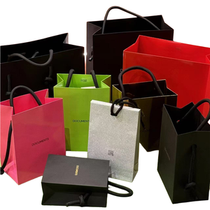 Customised Luxury Boutique Shopping Tote Gift <b>Paper</b> Bags Big Size Black White Gray <b>Orange</b> with Logo for Clothing and Shoes Gifts - Product Image 5