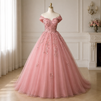 Robe de bal de luxe en tulle bleu clair avec appliques, épaules dénudées, pour Quinceañera, robe de princesse, robe de soirée, sur mesure, OEM, ODM, vente en gros