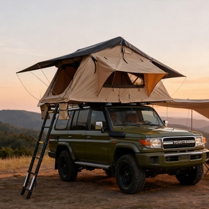 Tente de toit pliable pour voiture, idéale pour les voyages en autonomie, tente de <span class=keywords><strong>camping</strong></span> sur toit à faible résistance au vent avec protection double couche - Product Image 1