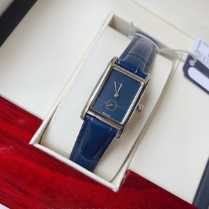 <b>Rectangular</b> Quartz Black Leather Strap and Small Seconds Hand for Women Elegant Dress Wristwatch for Forma Longinesing - Product Image 2