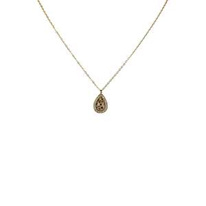 สร้อยคอจี้แฟชั่น สแตนเลส 316L ชุบทอง PVD ลายเสือดาวรูปหยดน้ำ - Product Image 1