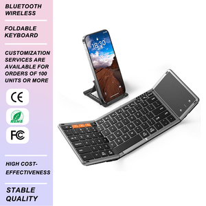 Ultra Slim 78-key Foldable Bt <b>Keyboard</b> Portable Wireless Rechargeable Pocket Folding Touchpad <b>Keyboard</b>-new Product Ty-04 - Product Image 1
