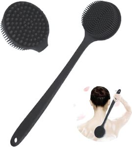 Cepillo de silicona ergonómico de mango largo para espalda, para ducha - Cepillo corporal exfoliante de doble cara - Limpieza profunda y masaje - Product Image 1