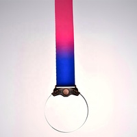 Médaille de sport personnalisable en cristal transparent de qualité supérieure, gravée au laser, polie, ronde et écologique