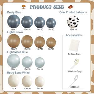 YACHEN 124個入り カウボーイ ダスティブルー カウ バルーン ガーランド アーチキット カウボーイ ベビーシャワー ウェスタンテーマ 誕生日パーティー デコレーション用 - Product Image 2