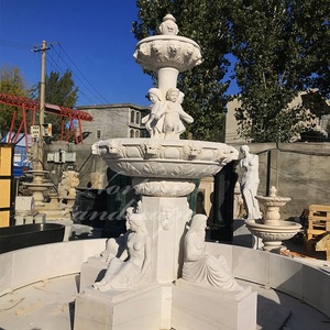 Venta al por mayor barato al aire libre hogar jardín decoración Gran Piedra Blanca tallada mujer desnuda estatua mármol fuente de agua venta - Product Image 3
