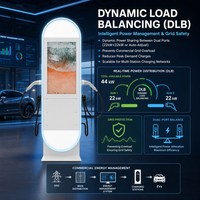 Station de recharge AC pour véhicules électriques à double borne 22-44 kW avec écran tactile 32 pouces, Wi-Fi, Bluetooth, OCPP 1.6 pour utilisation commerciale
