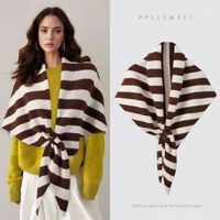 Châle tricoté personnalisé avec logo, fabriqué en usine depuis 16 ans, écharpe triangulaire chaude d'hiver, cape poncho ouverte, pashmina douillette pour femme