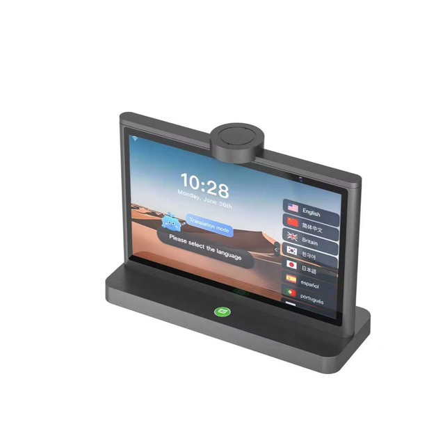 10" Android 4G WiFi AI Desktop Translator Machine Two-Way Instant Voice Interpreter Smart Business Counter Translation Terminal
