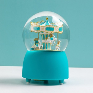 Sfera di Neve Musicale Personalizzata/Ingrosso 45 55 65 80 <span class=keywords><strong>100</strong></span> mm Carosello di Marchio di Lusso Sfera d'Acqua in Resina di Cristallo Souvenir per Regalo Aziendale - Product Image 5