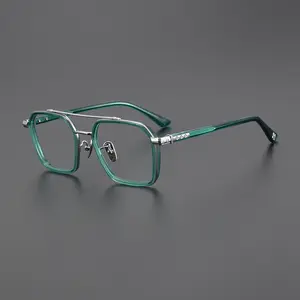 Vente en gros de monture de lunettes en acétate Oliver Green Monture de lunettes à double pont Monture de lunettes en titane Monture de lunettes optiques