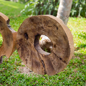 Anneaux ronds en bois de teck de qualité A, marque Baleliving, pour revêtement de meubles, qualité export, en provenance d'Indonésie, en carton. - Product Image 1
