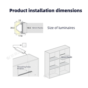 Benutzer definierte W13 * H18.5mm <span class=keywords><strong>LED</strong></span>-Schrank leuchte Premium-Qualität Dreieckiges Aluminium profil 18mm Regal Laminat Streifen Schrank leuchten - Product Image 2