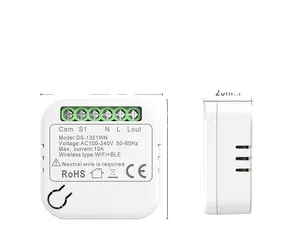 G-Tech Hight Quality Tuya Smart House10A 1 Gang 2 Way Module compatible with Alexa Google Home WIFI in Wall Smart Switch