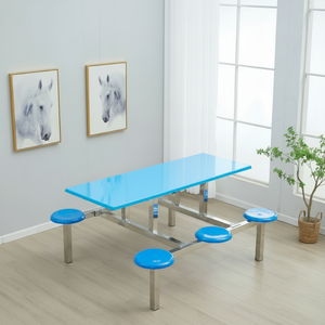 Table de jardin de salle à manger moderne en acier inoxydable de qualité alimentaire au design unique - Product Image 1