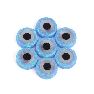 Fuoco superiore con foro 10mm pietre preziose occhio doppi lati con occhi forma rotonda sintetica <span class=keywords><strong>pietra</strong></span> <span class=keywords><strong>opale</strong></span> <span class=keywords><strong>blu</strong></span> prezzo - Product Image 1