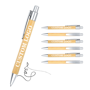 Customizable Eco-Friendly 1.0mm Writing Width Ballpoint <b>Pen</b> Promotional Wood Bamboo Personalized Logo Custom Printing Laser - Product Image 1