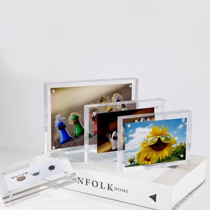 Porte-affiche double face <span class=keywords><strong>en</strong></span> acrylique à haute magnétique personnalisé étiquette de prix inclinée très transparente <span class=keywords><strong>cadre</strong></span> <span class=keywords><strong>en</strong></span> acrylique de verre <span class=keywords><strong>plexi</strong></span> - Product Image 1