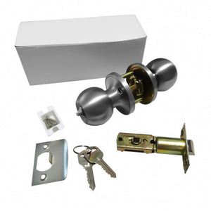 Waterproof Anti-Theft Iron Door <b>Lock</b> Polished Brass Cylinder Ball Knob Stainless Steel Handle Fingerprint Password Unlock-Made - Product Image 2