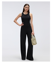 Pantalon de sport décontracté pour femme, taille haute, jambe large, respirant, infroissable, fluide, coupe droite, avec poches, couleur unie