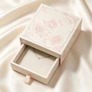Elegant Eco-Friendly Black Rigid Drawer <b>Box</b> with Four-Color Printed Gold Foil Bamboo Design for Jewelry <b>Storage</b> Gift Packaging - Product Image 2