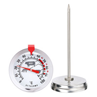 Termometer Daging Digital dengan Dial Logam untuk Dapur, BBQ, dan Memasak Rumah Tangga, Rentang Suhu 0-120C