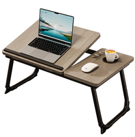 Bureau d'ordinateur portable pliable à hauteur réglable avec ventilateur USB et lampe de lecture, table d'étude portable pour dortoir d'étudiant, chambre à coucher, travail et étude