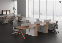 Poste de travail modulaire Ensemble de bureau et chaise de collaboration moderne Rangement extensible
